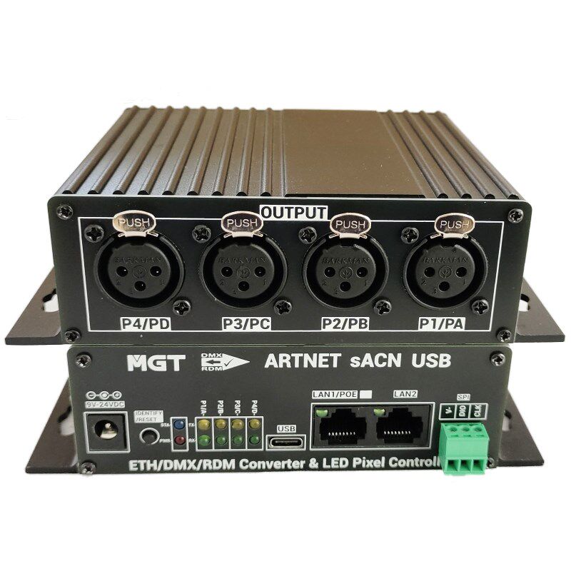 4端口双向USB以太网ArtNet/sACN转RDM/DMX2L048通道扩展器+SPI+PO