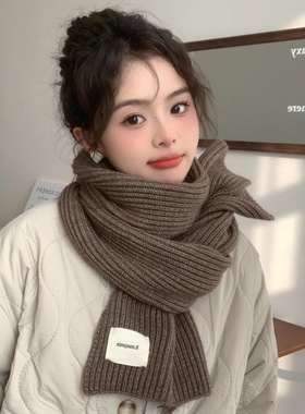 Christmas red knitted scarf for women, winter Korean versio