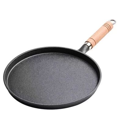26cm Cast Iron Frying Pan Uncoated Non-stick Egg Pancake Pan