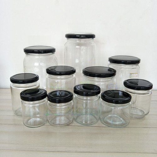 Circular glass jar pickles bottles jam jars of honey bottle