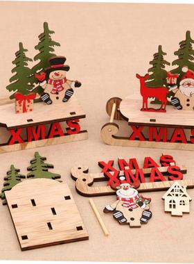 Christmas Table Window Wooden Assembly Decoration圣摆件诞节