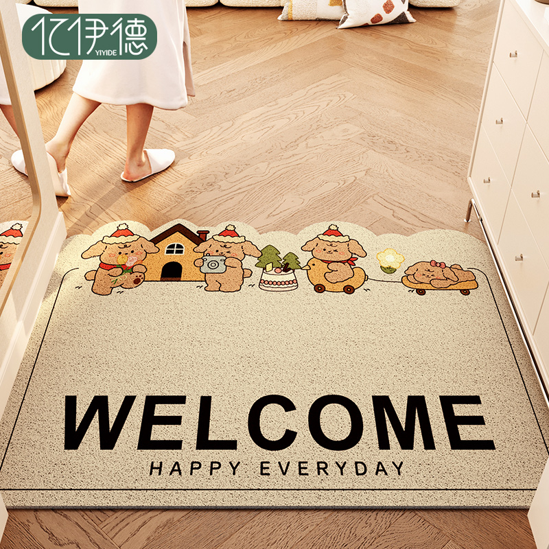 地垫入户门垫进门门口耐脏丝圈蹭脚垫2024新款卡通可裁剪玄关地毯