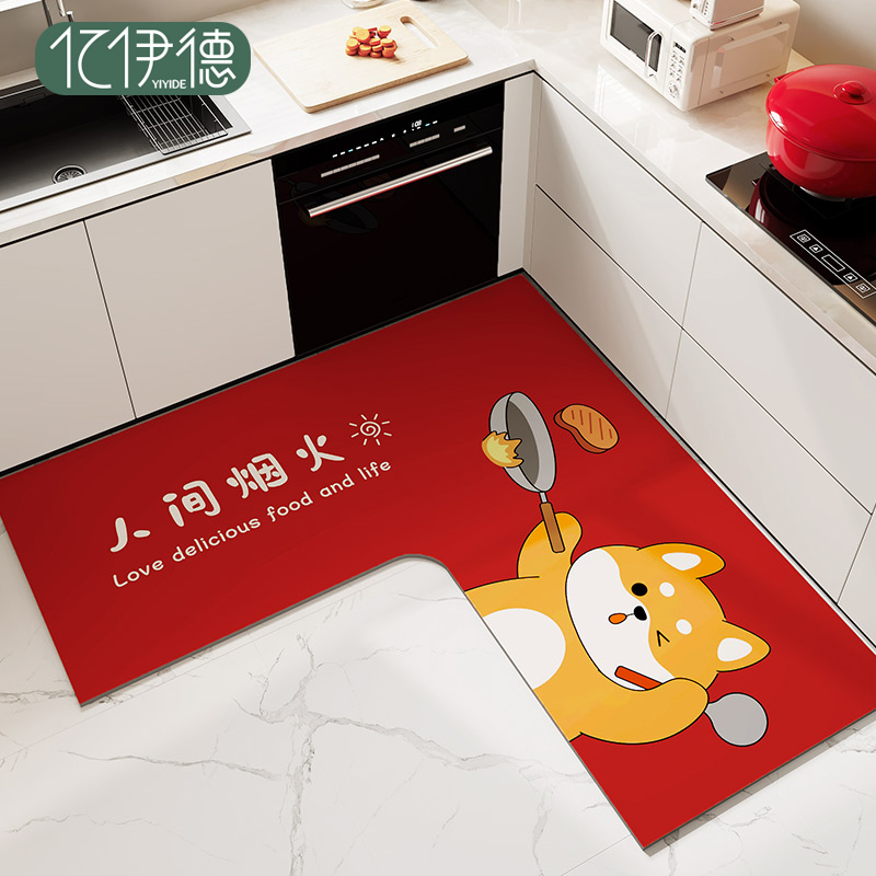 厨房专用地垫2025新款防滑防油防水脚垫硅藻泥吸水垫可擦免洗地毯
