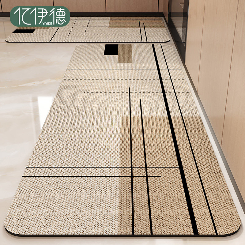 厨房地垫2024新款防滑防油可擦免洗吸水脚垫专用耐脏防水防污地毯,居家布艺,厨房地垫,淘宝优惠券,粉丝福利购,淘宝优惠卷