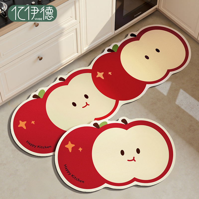 厨房防滑防油地垫家用卡通免清洗
