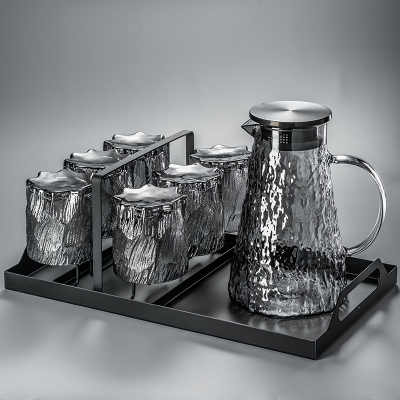 冰川杯纹玻璃杯套装家用水具待客