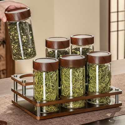 食品级玻璃茶叶罐花茶红茶密封罐