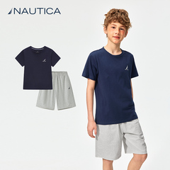 【凉感冰瓷棉】NAUTICA童装男童女童短袖T恤短裤套装夏季儿童运动