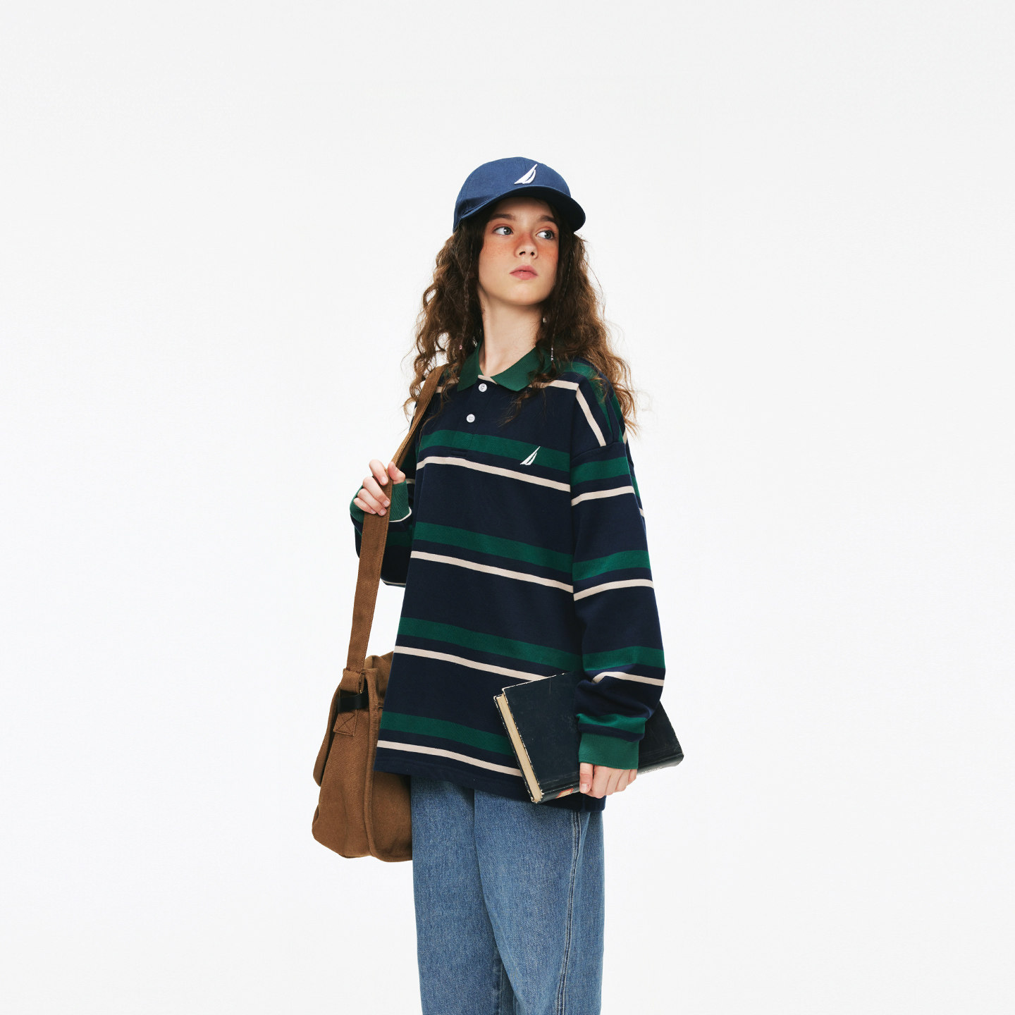 NAUTICA/诺帝卡童装男童女童翻领卫衣儿童重磅POLO衫儿童美式复古