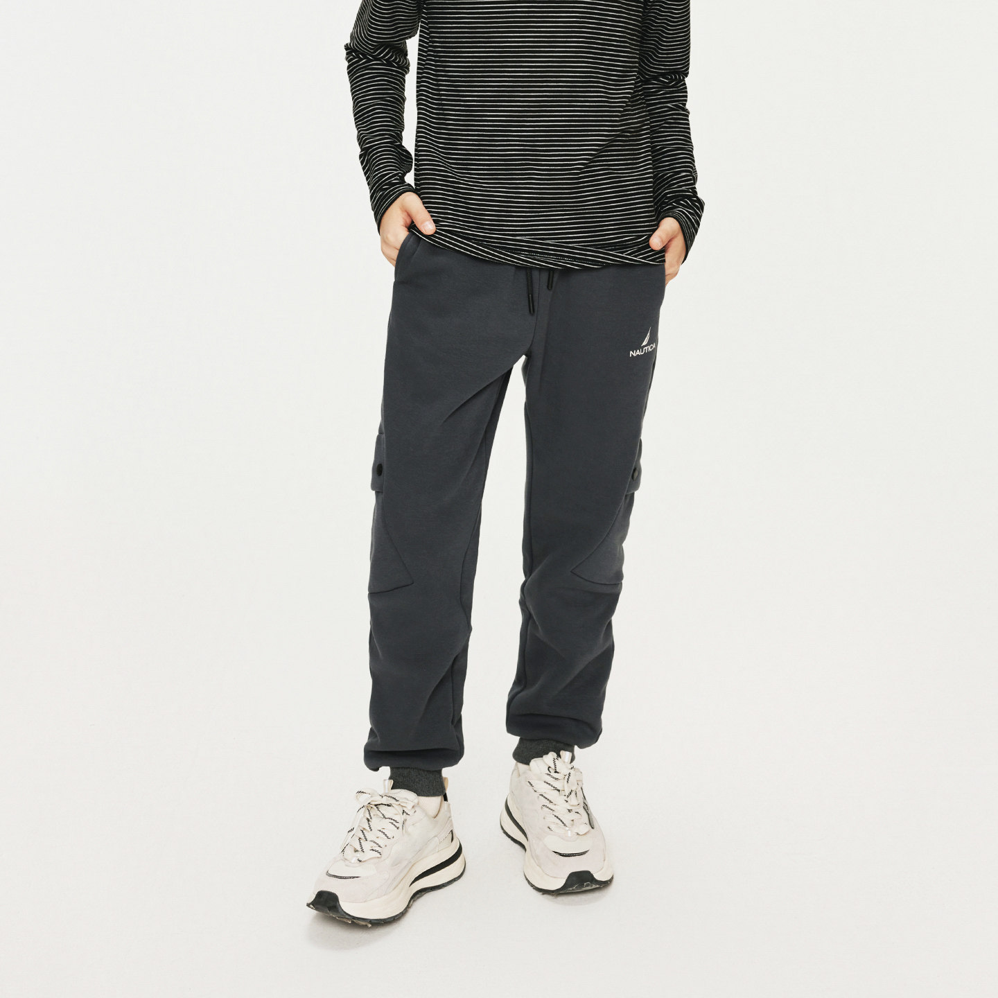 NAUTICA/诺帝卡童装男童女童加绒长裤秋冬季休闲宽松儿童运动卫裤