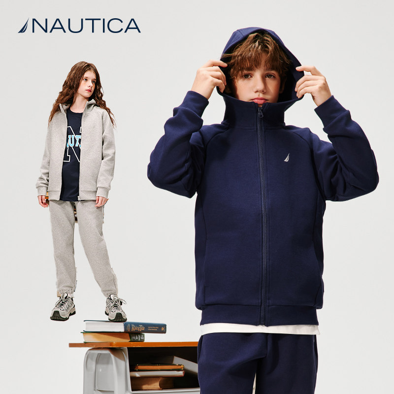【儿童基本款】NAUTICA/诺帝卡童装男童女童运动外套春秋季空气层