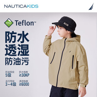 新品 NAUTICA童装 2024春季 男童女童三防冲锋衣连帽夹克外套