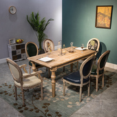 复古实木桌子松木松木餐桌原木茶几桌椅家具做旧长桌