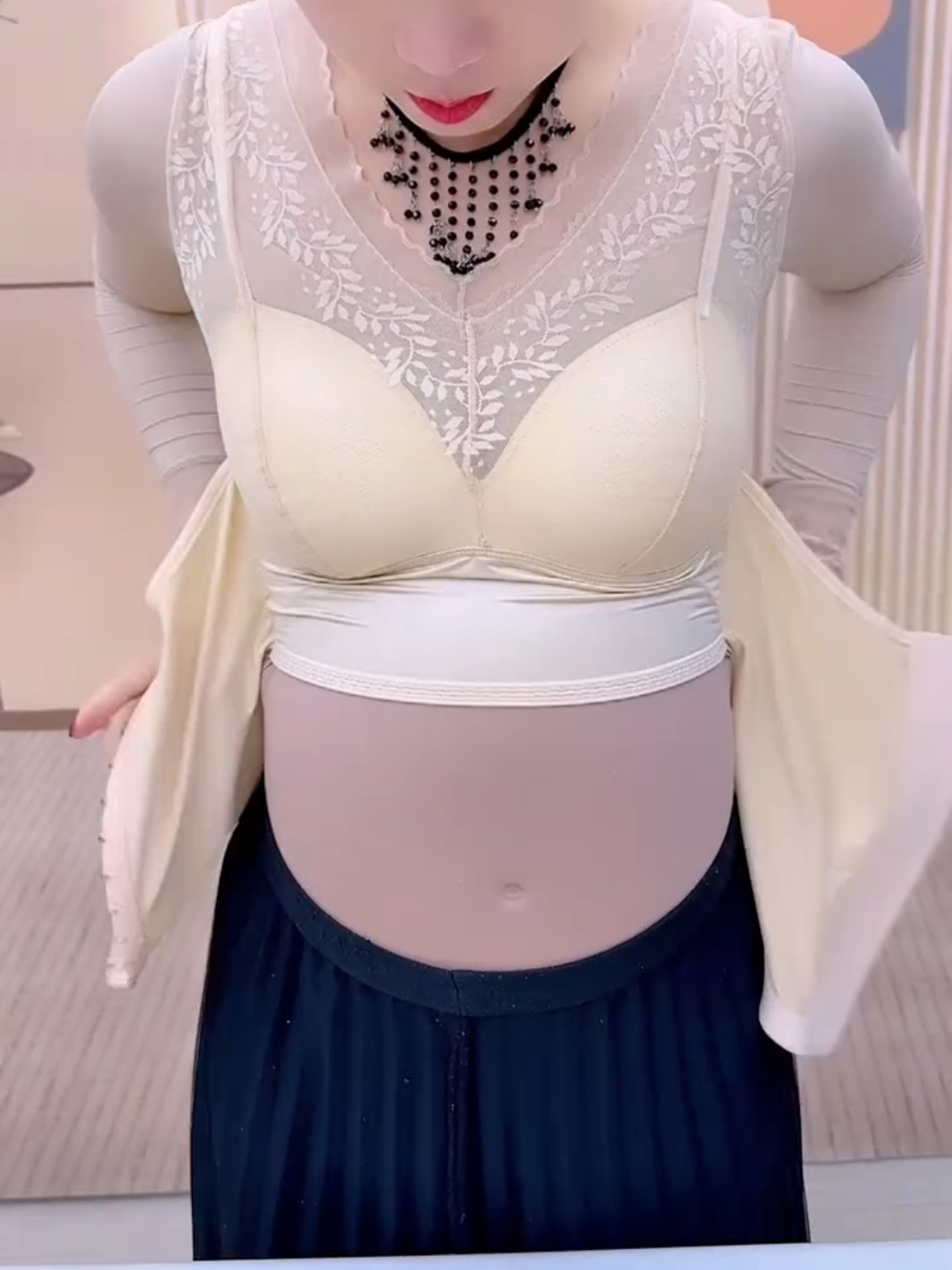 美背文胸一体式吊带背心女士塑身上衣无痕冰丝排扣无钢圈内衣蕾丝