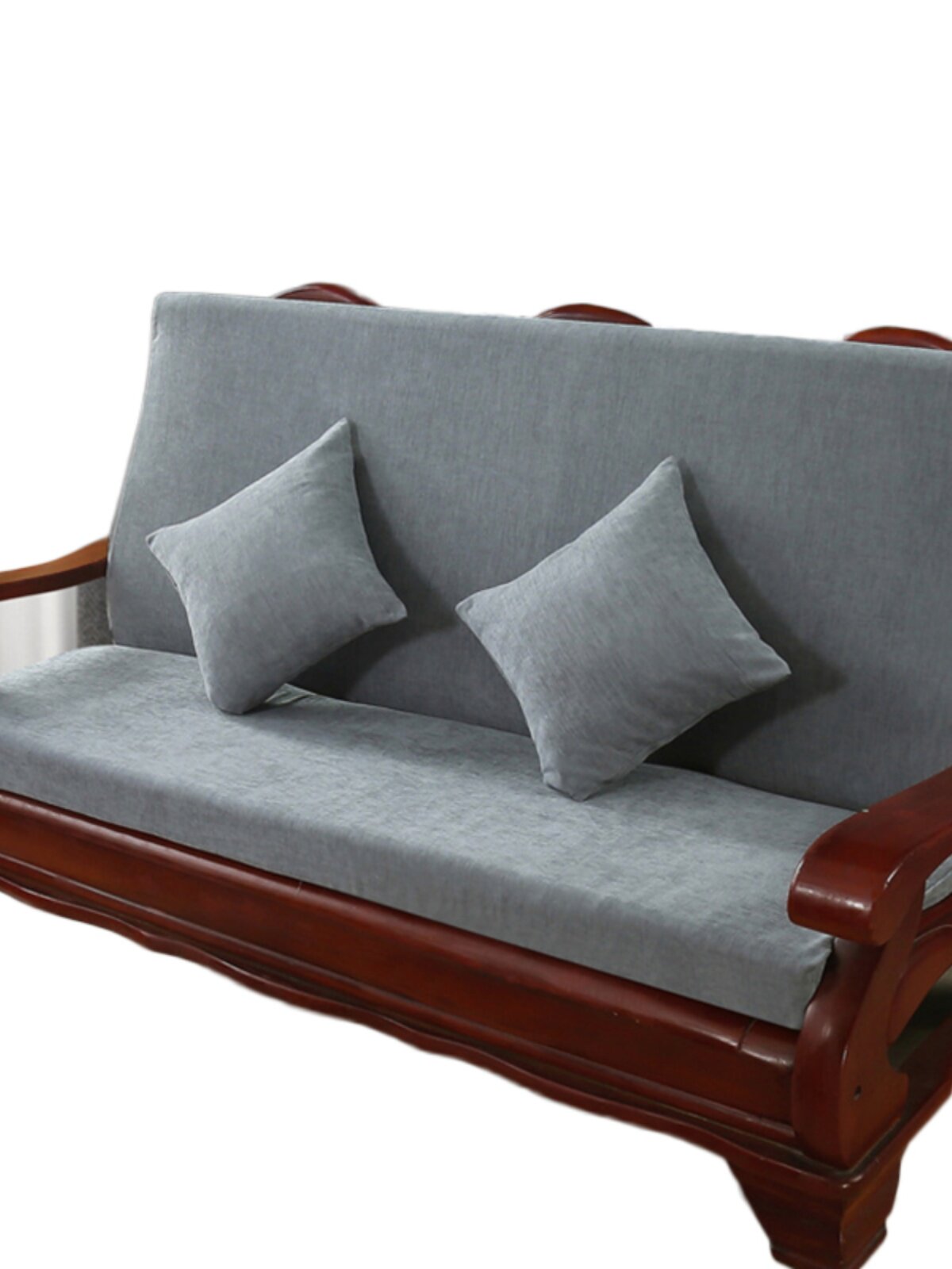 实木沙发垫带靠背老式红木质头坐垫子连体套装春秋联邦椅海绵定做