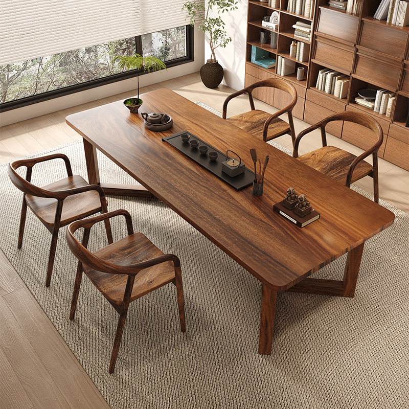 南美胡桃木全实木茶桌椅组合简约现代客厅家用高档泡茶台阳台桌子,住宅家具,家用茶台/茶桌,淘宝优惠券,粉丝福利购,淘宝优惠卷