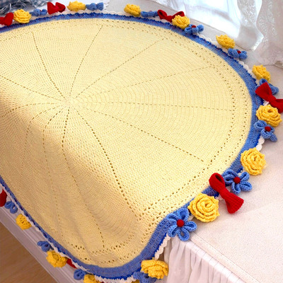 拍一份钩织花束毯子钩织毛毯