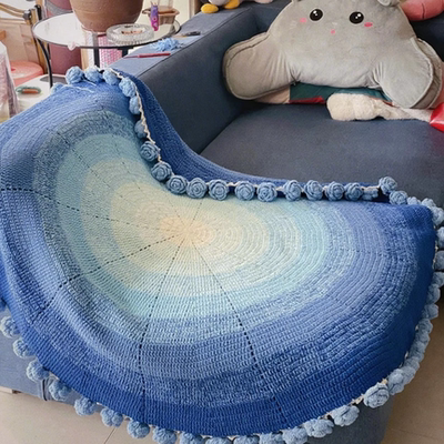 玫瑰花花束毯子编织diy
