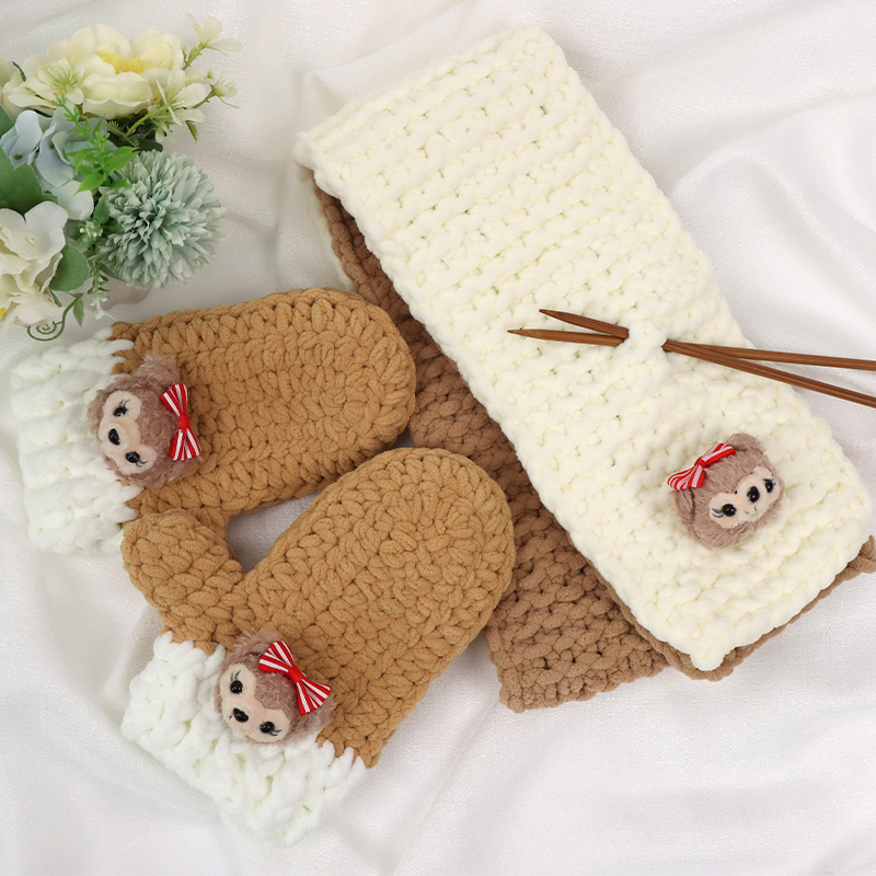 手套毛线编织diy送女友