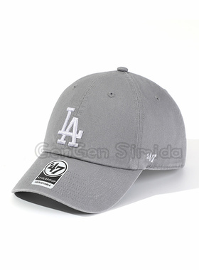 47brand clean up软顶淡灰大标LA棒球帽复古字母NY复古出游休闲款