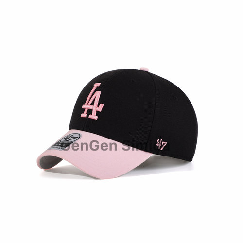 47brand帽子大标硬顶粉色棒球帽复古男女NY显脸小遮阳美式鸭舌帽