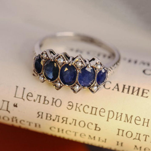 闺蜜礼物天然蓝宝石戒指