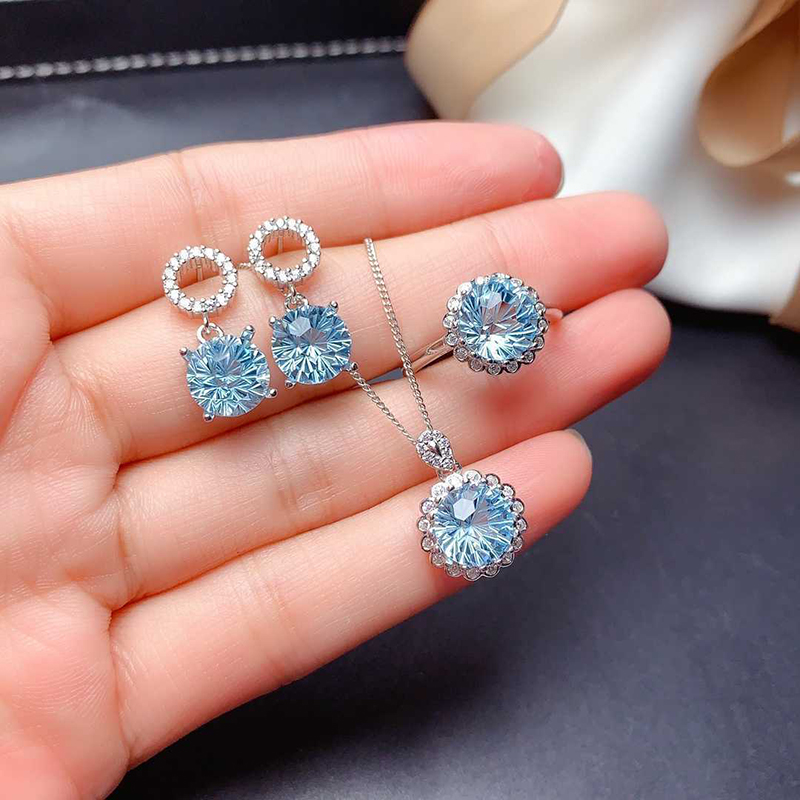 托帕石戒指S925银镶嵌精美小清新