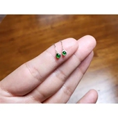 玉髓耳钉阳绿彩金小蛋纯银耳坠镀金耳线精致蛋面简约耳饰气质耳环