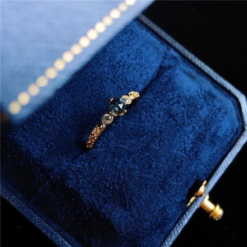 玫瑰托帕石复古小众设计百搭戒指