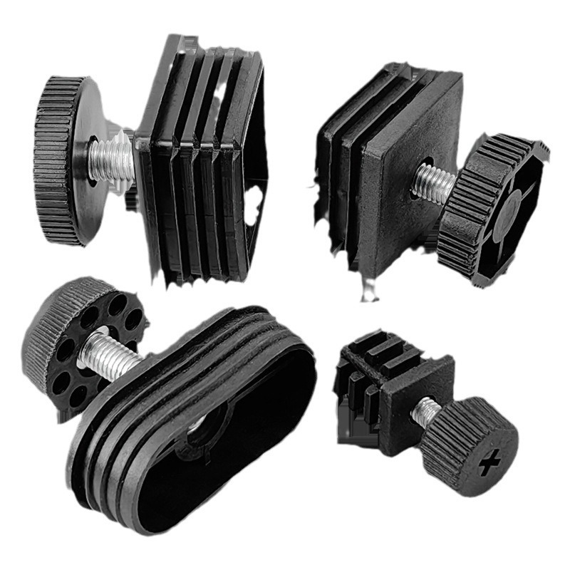 电视堵头凳子脚堵塞头增高垫30*30mm白色(M8)带固定地塑料地脚方