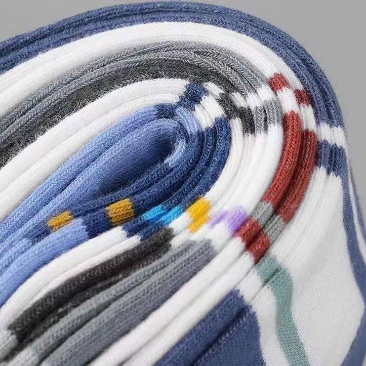 特价清仓袜子男款条纹耐磨防臭吸汗中筒袜春夏季款四季潮流运动袜