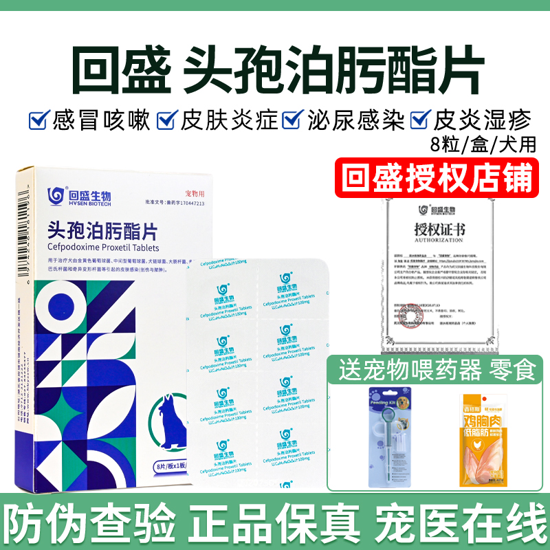 回盛生物头孢泊肟酯片宠物猫狗