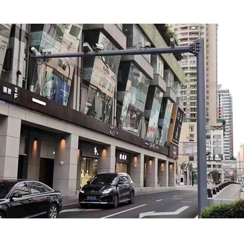 八角监控6立杆米6.5米道路交通信号灯杆红绿灯杆卡口立柱L型杆件