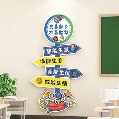 班级布置教室装饰创意中小学开学文化建设激励志文字标语墙贴立体