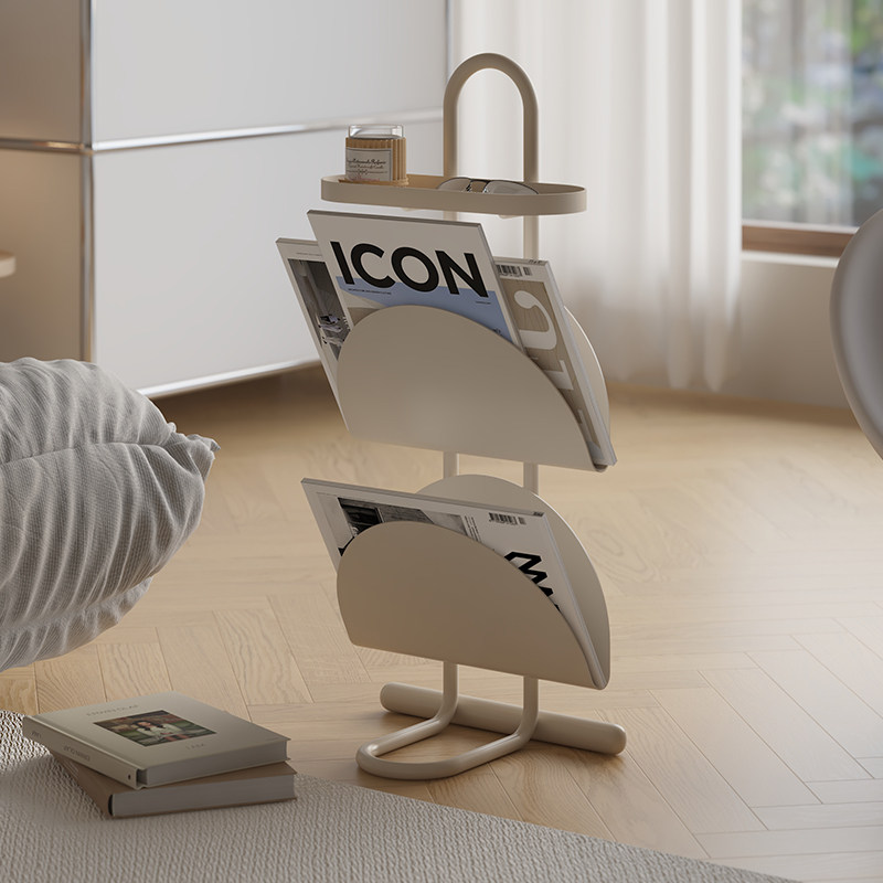 北欧风家用客厅沙发边几创意书架多功能收纳杂志架子卧室床头角几