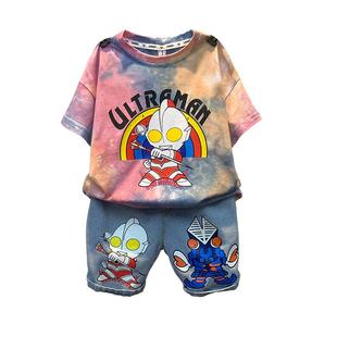 奥特曼男童衣服夏装2024新款儿童装短袖痞帅夏款小童夏季男宝套装