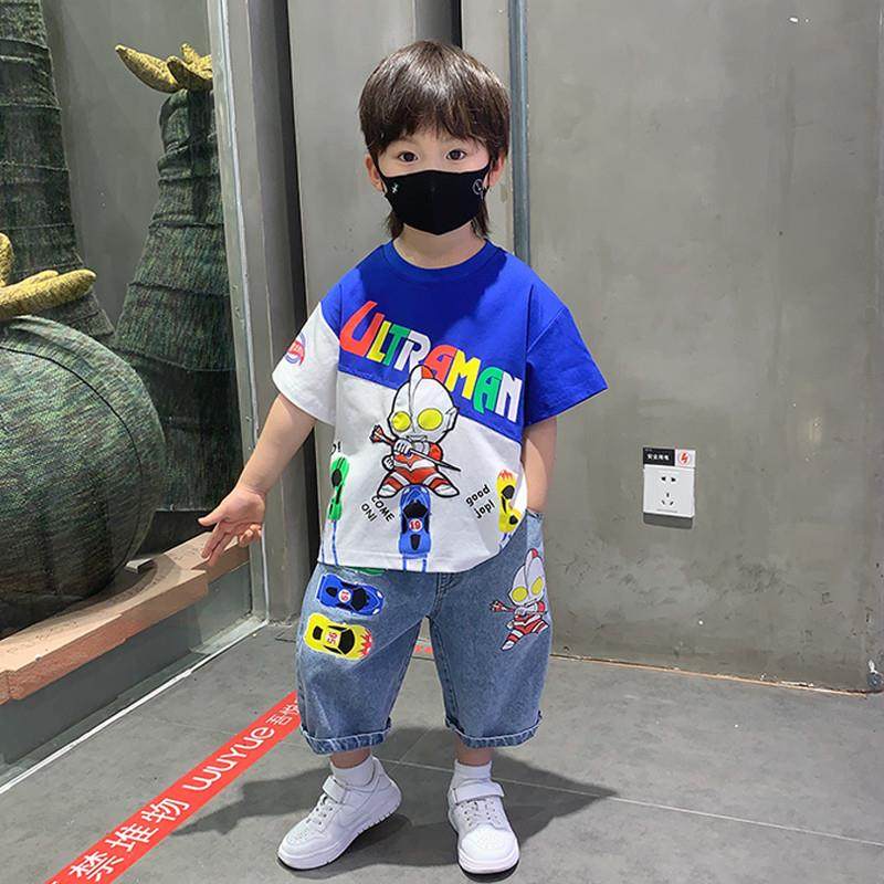 奥特曼衣服男童夏装套装2025新款男孩帅气时髦潮儿童夏季痞帅男宝