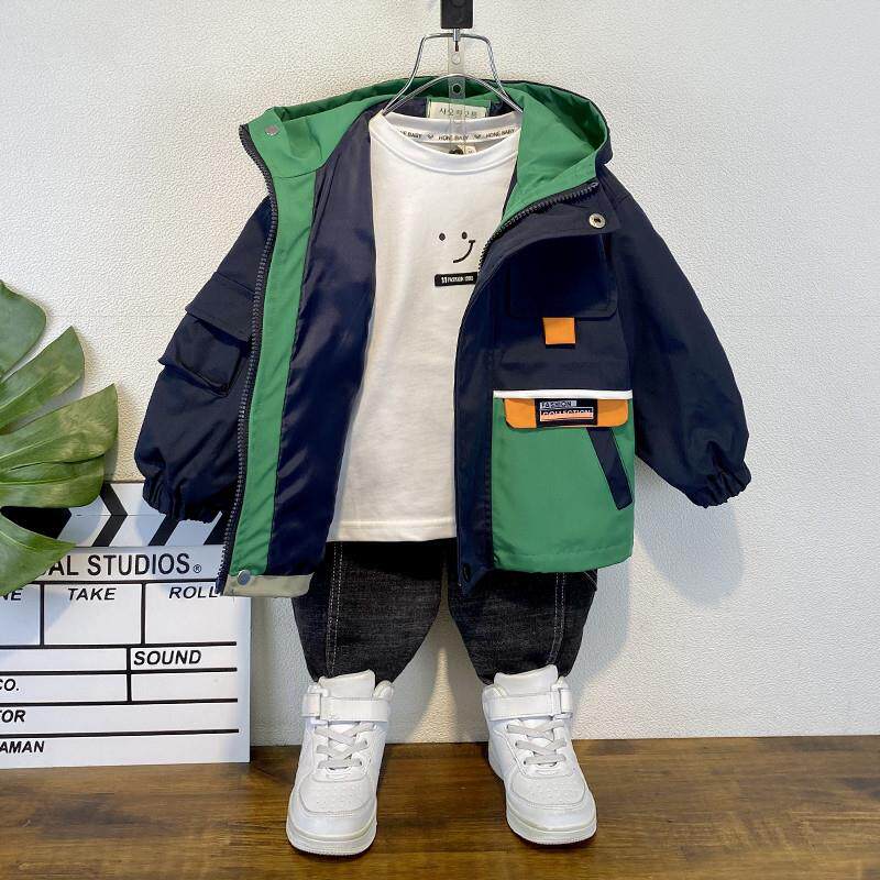 男童春季外套时髦儿童冲锋衣2025新款韩版痞帅宝宝风衣春秋款衣服