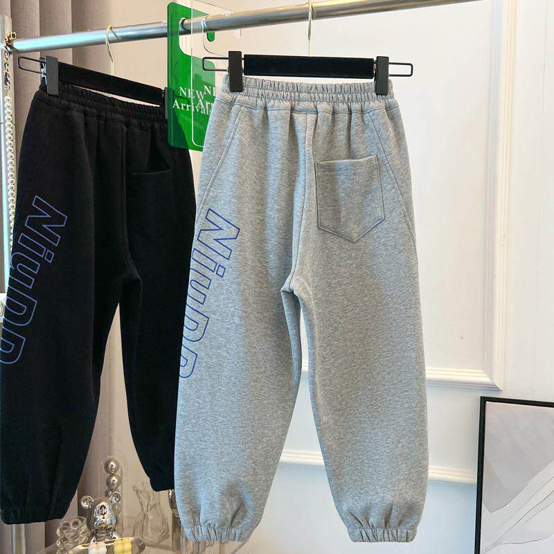 男童裤子春秋款2025新款男孩童装休闲 厚棉裤春季宽松中大童运动