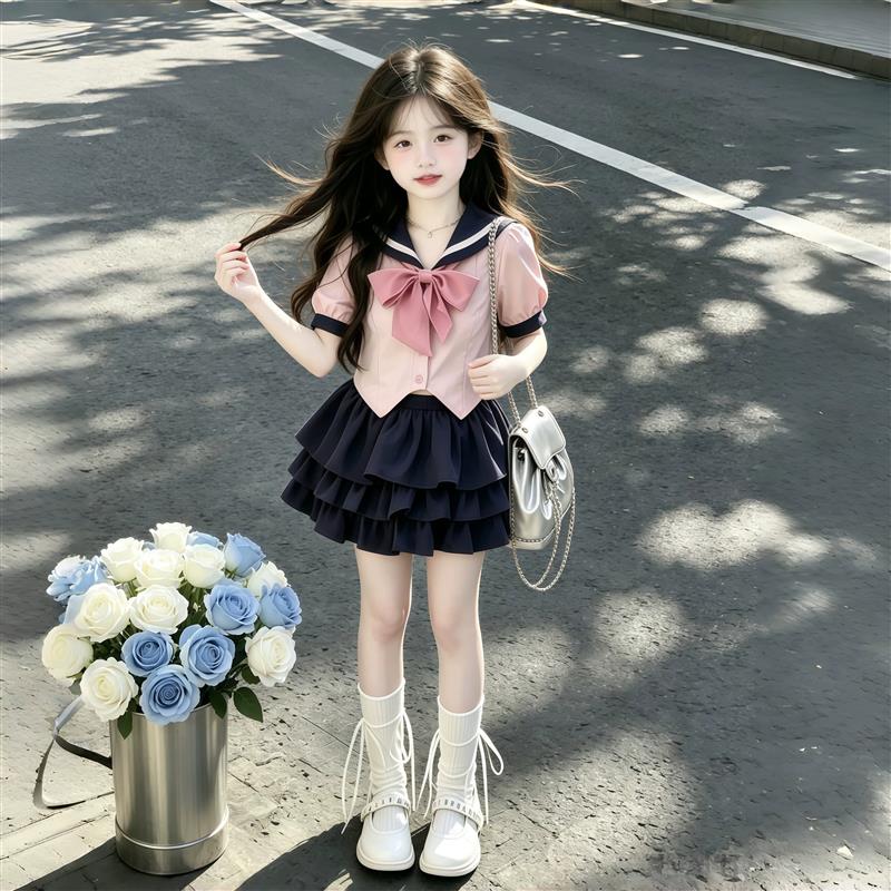 裙子女童JK套装夏季2026新款儿童洋派女孩学院风短裙水手服两件套