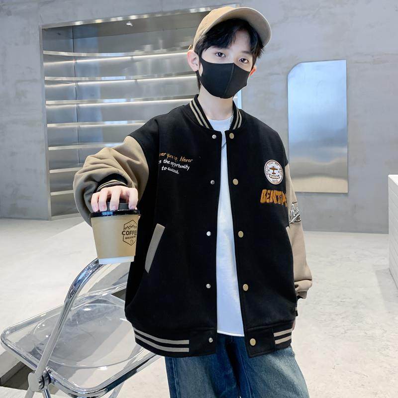 儿童装男童春装棒球服外套2025春秋冬款新款春季男孩大童夹棉加厚