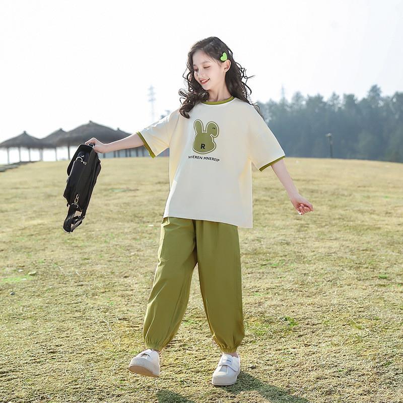 女童运动套装夏季2026新款洋派儿童衣服大童女装短袖时髦女孩夏装