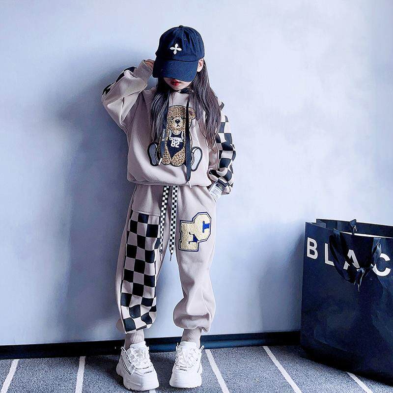 女童套装秋装2024新款洋气儿童休闲秋冬季中大童加绒加厚卫衣运动