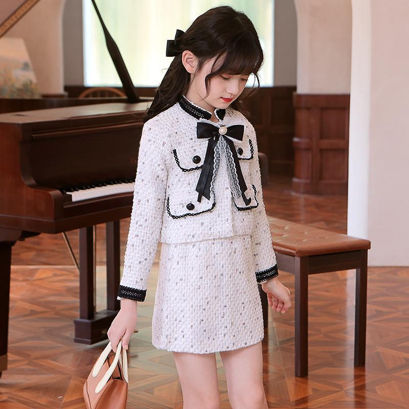 女童洋装春装中大童女装小女孩衣服洋派小香风套装裙子高贵春季