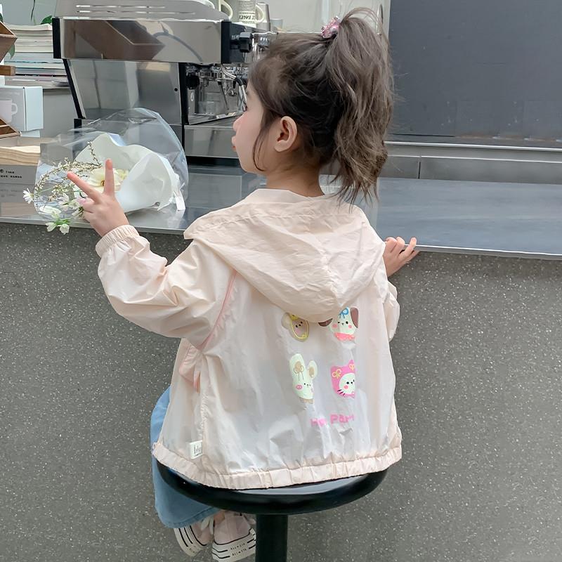 女童夏季薄款外套2025新款女宝宝防晒衣夏款洋气儿童夏装卡通上衣
