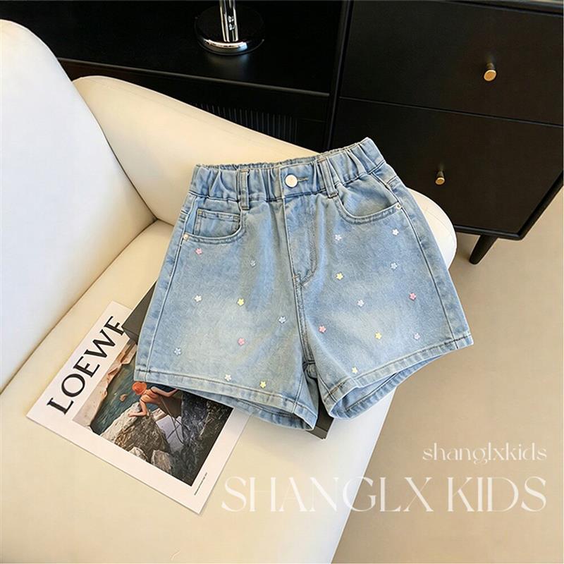 女童裤子夏薄款2026新款今年流行爆款超好看炸街夏季牛仔短裤休闲