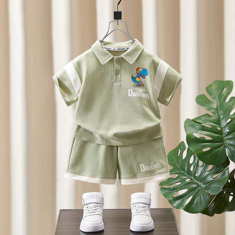 男童夏季短袖套装2025新款帅气时髦儿童polo衫t恤薄款男宝宝夏装
