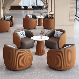 售楼处售楼部一桌4椅休息区酒店小圆桌洽谈桌接待洽谈桌椅组合