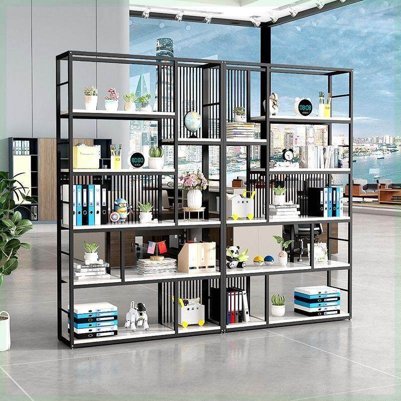 铁艺书架落地式办公室屏风隔断置物架现代简约创意展示架镂空花架