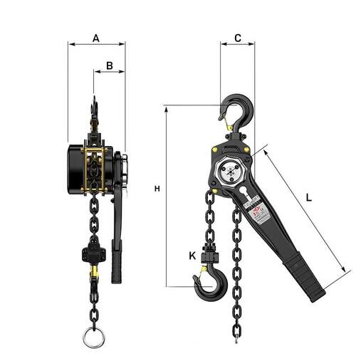 牌环链手扳葫芦VA型起重手摇葫芦1.5TT6T9吨电力牵引紧线器